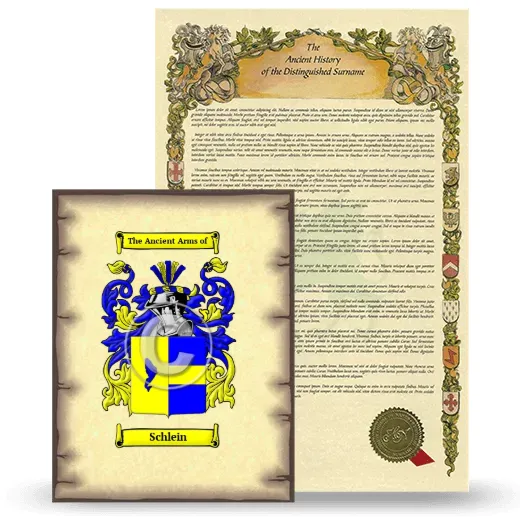 Schlein Coat of Arms and Surname History Package