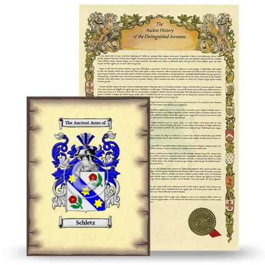 Schletz Coat of Arms and Surname History Package
