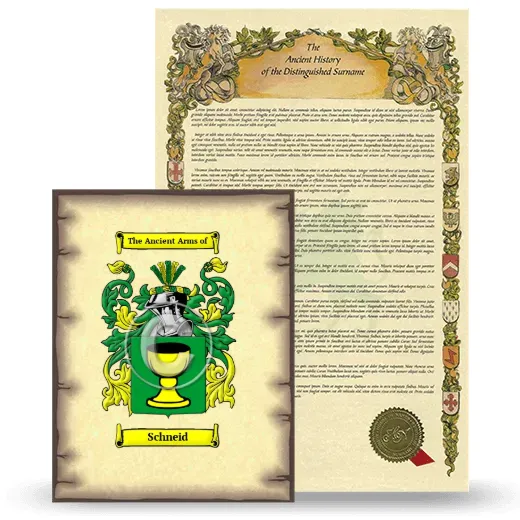 Schneid Coat of Arms and Surname History Package