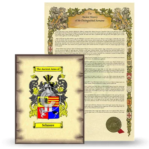 Schnure Coat of Arms and Surname History Package