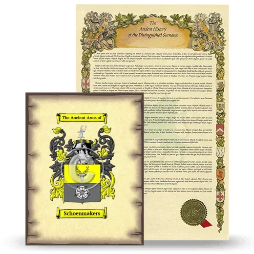 Schoenmakers Coat of Arms and Surname History Package