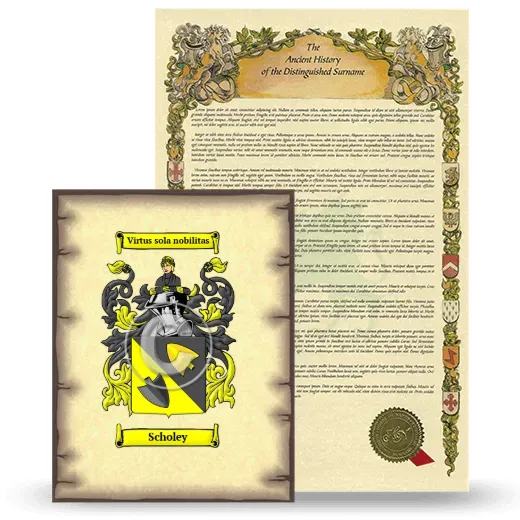 Scholey Coat of Arms and Surname History Package
