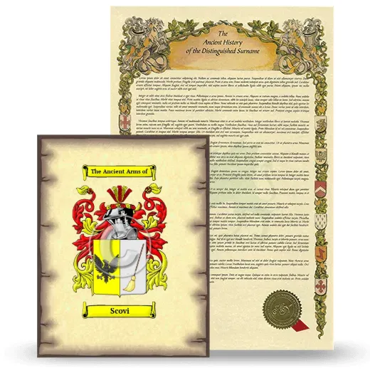 Scovi Coat of Arms and Surname History Package