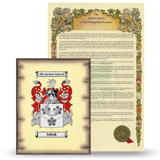 Sebrik Coat of Arms and Surname History Package