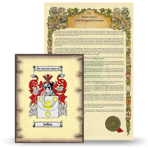 Sellen Coat of Arms and Surname History Package