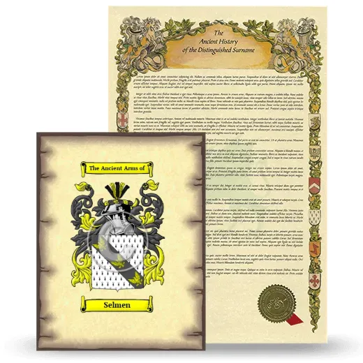 Selmen Coat of Arms and Surname History Package