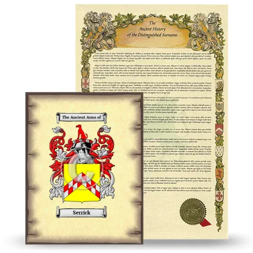 Serrick Coat of Arms and Surname History Package