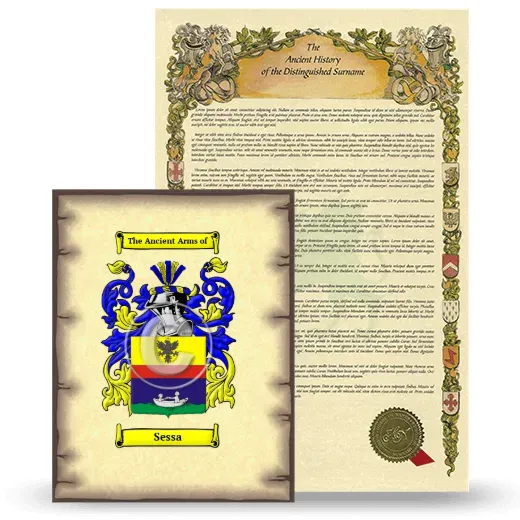 Sessa Coat of Arms and Surname History Package