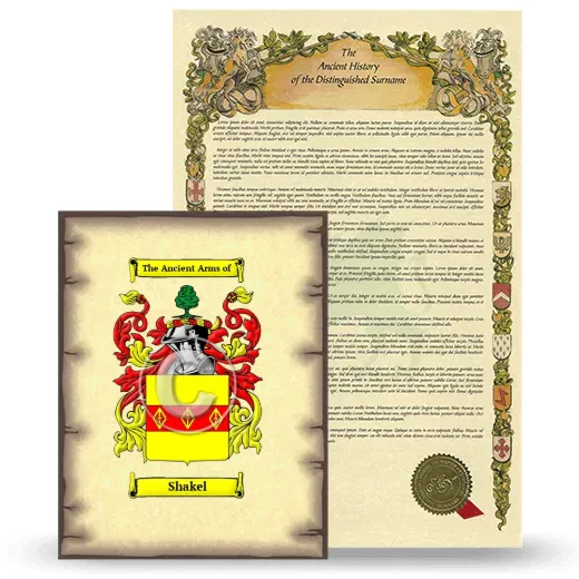 Shakel Coat of Arms and Surname History Package