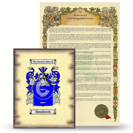 Shambrook Coat of Arms and Surname History Package