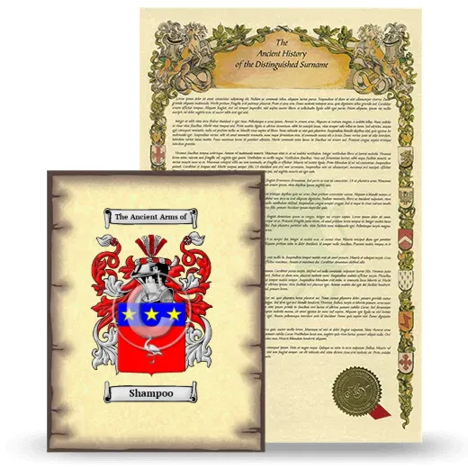Shampoo Coat of Arms and Surname History Package