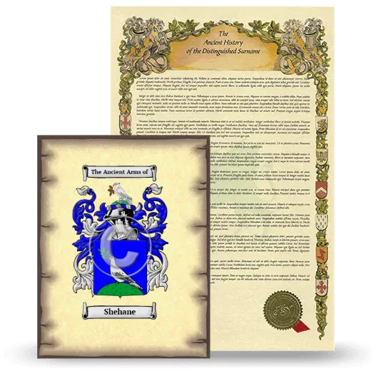 Shehane Coat of Arms and Surname History Package