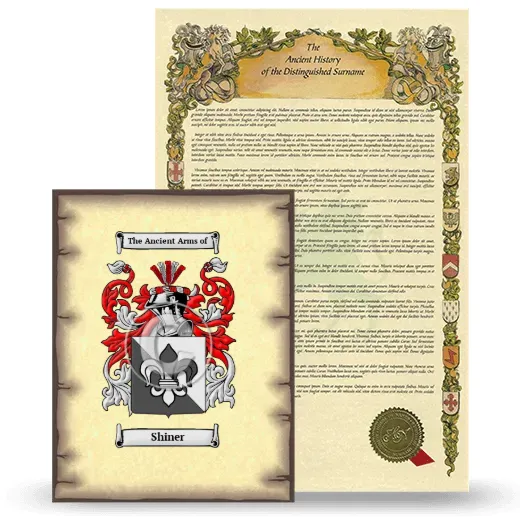 Shiner Coat of Arms and Surname History Package