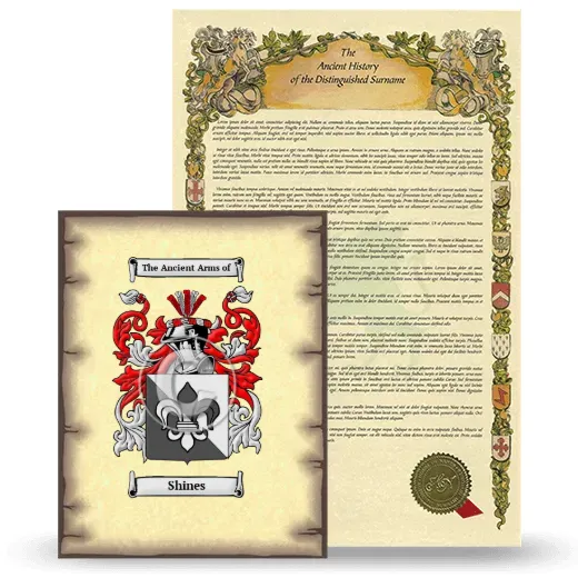 Shines Coat of Arms and Surname History Package