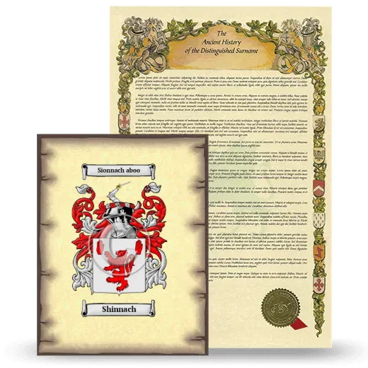 Shinnach Coat of Arms and Surname History Package
