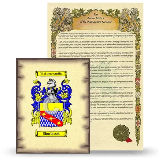 Shurbrook Coat of Arms and Surname History Package