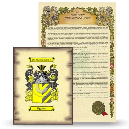 Sigman Coat of Arms and Surname History Package