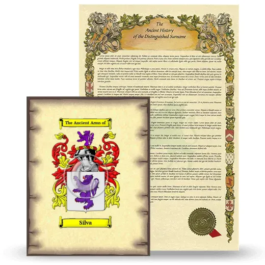 Silva Coat of Arms and Surname History Package