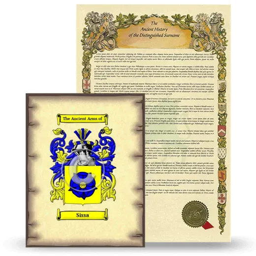 Sissa Coat of Arms and Surname History Package