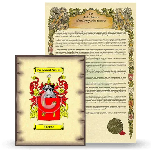 Skerne Coat of Arms and Surname History Package