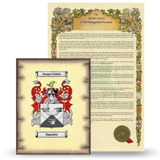 Smoote Coat of Arms and Surname History Package