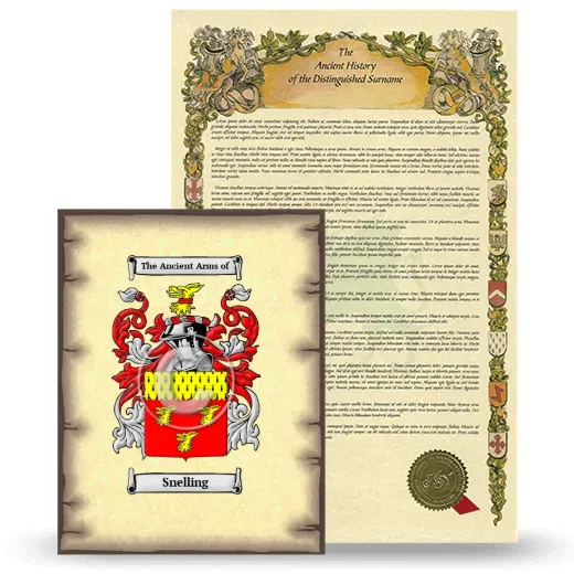 Snelling Coat of Arms and Surname History Package
