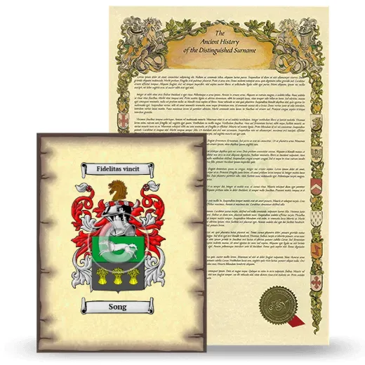 Song Coat of Arms and Surname History Package