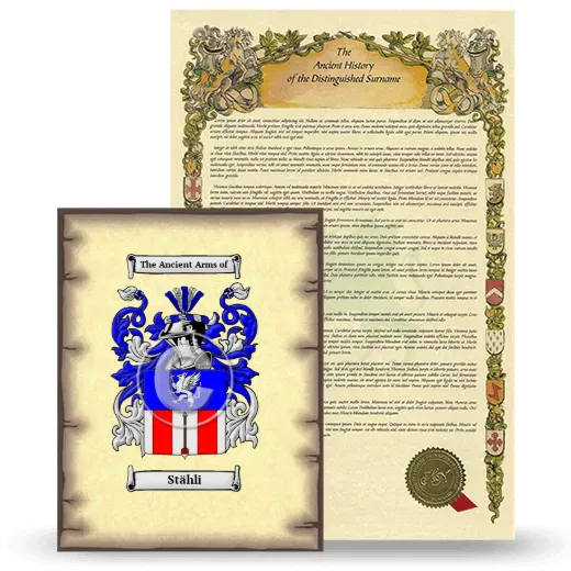 Stähli Coat of Arms and Surname History Package