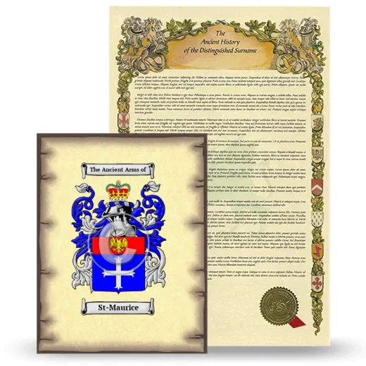 St-Maurice Coat of Arms and Surname History Package