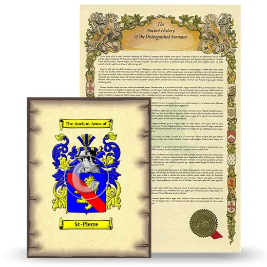 St-Pierre Coat of Arms and Surname History Package
