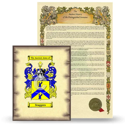 Staggers Coat of Arms and Surname History Package