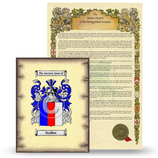 Staiber Coat of Arms and Surname History Package