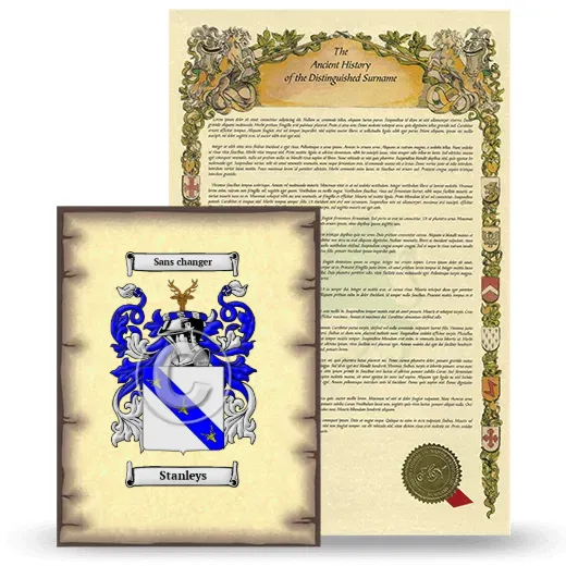 Stanleys Coat of Arms and Surname History Package