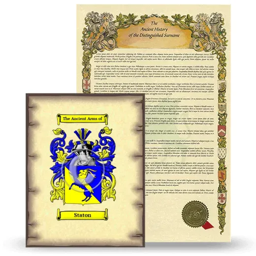 Staton Coat of Arms and Surname History Package
