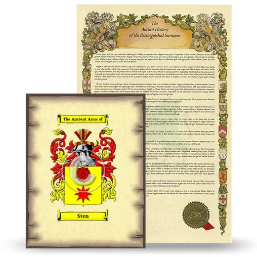 Sten Coat of Arms and Surname History Package