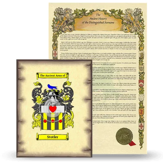 Stotler Coat of Arms and Surname History Package