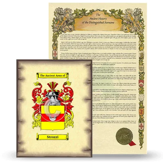 Strozzi Coat of Arms and Surname History Package