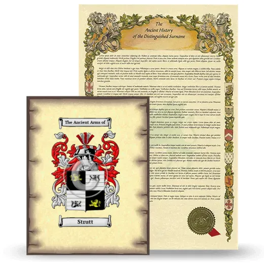 Strutt Coat of Arms and Surname History Package