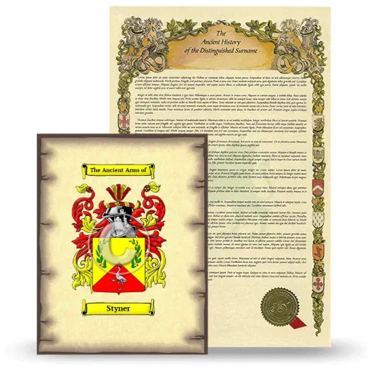Styner Coat of Arms and Surname History Package