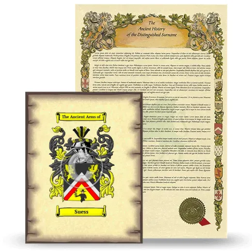 Suess Coat of Arms and Surname History Package