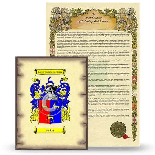 Sukle Coat of Arms and Surname History Package