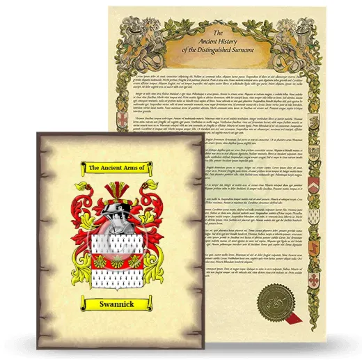 Swannick Coat of Arms and Surname History Package