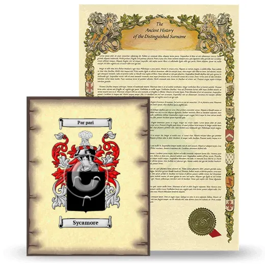 Sycamore Coat of Arms and Surname History Package