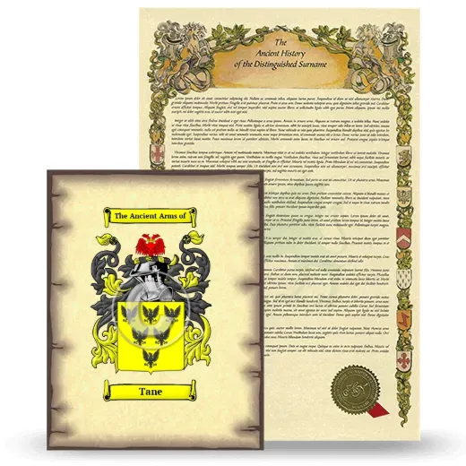 Tane Coat of Arms and Surname History Package