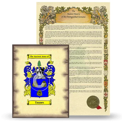 Tannes Coat of Arms and Surname History Package