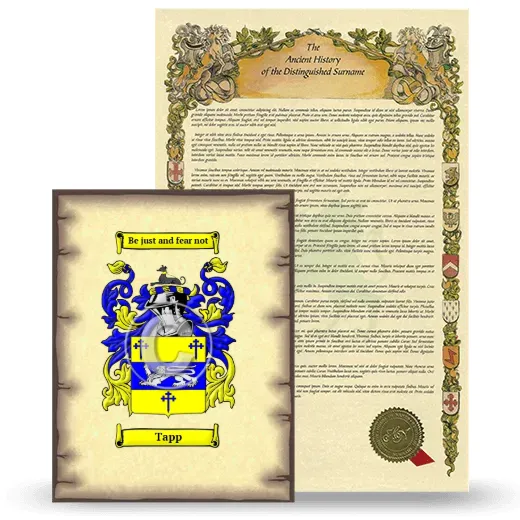 Tapp Coat of Arms and Surname History Package