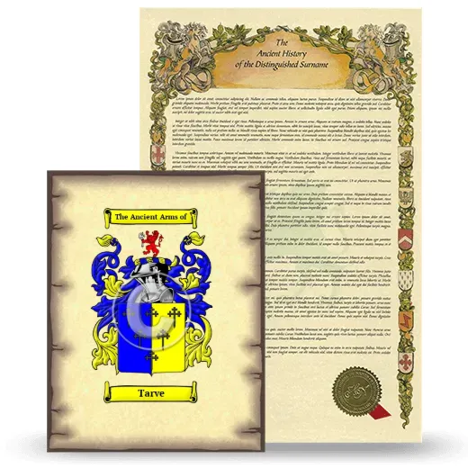 Tarve Coat of Arms and Surname History Package