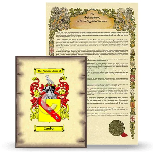 Tauber Coat of Arms and Surname History Package