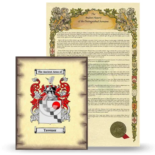 Tavenor Coat of Arms and Surname History Package