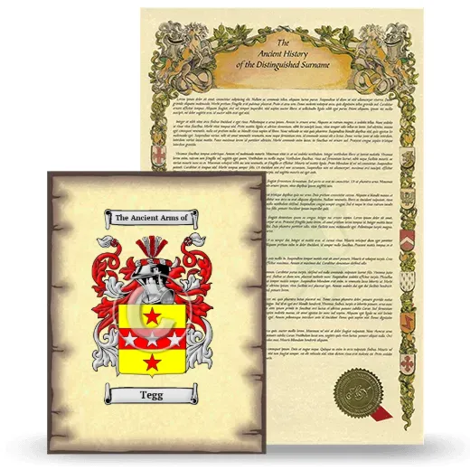 Tegg Coat of Arms and Surname History Package
